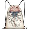 Kfjghhl Zaino con coulisse con motivo meduse Borsa sportiva Sackpack Bulk Cinch Gym Bag Donne Uomini Bambini Sport All'aperto, Nero , M, Vacanze