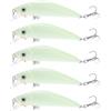 HOMOCONO 5 Pezzi Esca Luminosa Notturna 3d, Hard Bait Artificiale con Amo | Verde, Plastica 7x2, 5x1, 5cm, per Seppia e Blackfish, Acqua Dolci e Salate