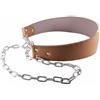 MotiveTech Cintura Sollevamento Pesi Cintura Palestra Cintura Allenamento Cintura Dips in Pelle con Catena 90cm per Carico Esterno E Supporto in Esercizi di, Marrone Chiaro