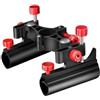 ZMdooreasy Supporto per canna doppia da pesca regolabile a 360° in alluminio (sedia rossa nuova)