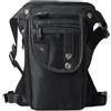 WANGBINGXING Marsupio Gamba Moto Borsa Da Gamba, Coscia for Motociclista Cintura In Nylon/tela for Uomo/Borsa A Tracolla A H Con Cadente(Black Silver Rivets)