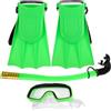 SWETRACE Set di Snorkeling con Maschera da Snorkeling Verde, Pinne da Nuoto in Pvc+pc+pp+eva, per Avventure Subacquee e Atmosfera Estiva Sicura e Divertente