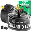 MOOVMOOV Camera d'Aria 20 Pollici - Per Copertoni 20x1.50, 20x1.60, 20x1.70, 20x1.75 compatibili ETRTO 40-406 ; 44-406 ; 47-406 ; 50-406 e Altri - Valvola Schrader - Confezione da 2