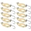 AMONIDA 10 Pezzi di Esche da Pesca Set Esche Durevoli Wobbler Attirano i Pesci per gli Appassionati di Pesca in Metallo Oro e Argento 3,2 Cm
