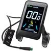 CYRENT Schermo di visualizzazione LCD a colori per bicicletta elettrica 24v 36v 48v con connettore 5 Pin X3 e finestra acrilica per manubri da 22,2 mm 25,4 mm 28,6 mm nero