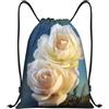 Pidgazdfgv Pretty Flowers Zaino con coulisse Sport Palestra Sackpack Tasche in rete Resistente all'acqua Borsa a Stringa Donne Uomini, Nero , S, Classico