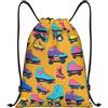 Kfjghhl Pattini a rotelle colorati con coulisse zaino borsa sportiva Bulk Cinch borsa da palestra donna uomo bambini sport all'aperto, Nero , M, Vacanze