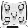 Generic Rete da lancio da calcio da 2,1 x 2,1 m, attrezzatura da allenamento quarterback, allenamento indoor e outdoor, facile installazione per cortile, campo o palestra