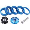 JIASHUNHE Distanziali Bici Manubrio Distanziale for Cuffia da 1/8 di Pollice con Tappo Superiore dello Stelo, Dado a Stella for Nero Rosso Blu Oro 4 Colori(Blue)