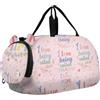 GuoChe Borsone da viaggio per bambini, ragazzi e ragazze | Borsone sportivo da notte con scomparto per scarpe Love Being Callled Mimi Art Daisy Flower Grandparents