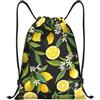 Kfjghhl Giallo Limone Coulisse Zaino Borsa Sport Sackpack Bulk Cinch Gym Bag Donne Uomini Bambini Sport All'aperto, Nero , M, Vacanze