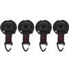 POPETPOP 4 Pezzi Outdoor Suction Cup Anchor Gancio di Fissaggio Ventosa per Tarp e Paddle Board, ABS e Nylon, Nero, Moschettone, per Kayak e Viaggi