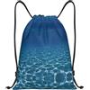 Kfjghhl Blu Deep Ocean Coulisse Zaino Borsa Sport Sackpack Bulk Cinch Gym Bag Donne Uomini Bambini Sport All'aperto, Nero , S, Vacanze
