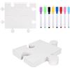 Fukaisu 30 Pezzi di Puzzle Bianco Grande Su Cui Disegnare e 8 Penne Colorate, Puzzle Carta Bianca Disegnabile per Adulti Bambini Progetti di Disegno e Artigianato Fai Da Te