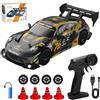 KQWVZ Macchina Telecomandata Drift, RC Drift Car 1:24, 20 km/h 2.4G 4WD Telecomando Mini RC Car con Luce LED, Mini Auto da Drift Telecomandata con 4 Blocchi Stradali, per Adulti Bambini