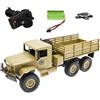 Ichlovdu RC Truck RTR 6WD Militare Camion WPL B-16 1:162.4GHz Off-Road Crawler Car Buggy Camion Veicolo militare radiocomandato (Kaki)