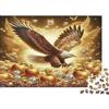 ISVMBMYGRWOw Aquila in Volo Sfondo Dorato Puzzle 1000 Pezzi per Adulti 52x38cm/1000pcs