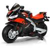 TCARAIWEN Moto Elettrica Bambini, Aprilia RSV4 Licenza Ufficiale 12V per Bimbi (Nero, Grande(130cm))