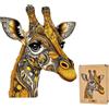 Lubiwood Puzzle in legno Lubiwood Giraffa Graziosa dalla forma unica (30x25 cm) - 143 pezzi intricati, include una confezione regalo in legno coinvolgente