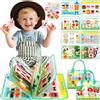 TEBOKHAD Busy Board Montessori Feltro, Giochi Montessori 1 2 3 Anni, Libro Montessori Interattivo, Pannello Sensoriale Bambini Board, Regalo Bimba Bimbo 2 3 4 Anni (English)
