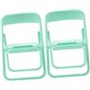 ifundom 2 Pz Sedia Da Casa Delle Bambole Accessori Per La Casa Delle Bambole Lettino Per Bambole Accessori Per Scene in Miniatura Mini Sedia Pieghevole Giocattolo Bambola Plastica Green