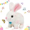 Cuteoy Peluche a forma di coniglio rosa che parla, sbalorditivo, giocattolo educativo per ragazze e ragazzi, per compleanno, 17,8 cm