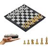 KOKOSUN Set di scacchi da viaggio, magnetico, gioco da tavolo pieghevole, facile da trasportare, giocattolo educativo/regalo per bambini e adulti (oro e argento, 20 x 20 cm)