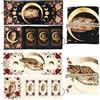 GLOBLELAND 2 pz gufo luna tarocchi porta carte rose poliestere tarocchi divinazione magica grande custodia accessori per carte da gioco e tarocchi