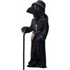 Lubolee Medico Della Peste Costume Halloween Bambino 4-12 Anni，Vestito Halloween Bambino Dottore Della Peste Con Maschera in Pelle, Quaderno, Bacchetta, Collana con Croce e Cappuccio (10-12 anni)