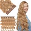SEGOHAIR Extension con clip in capelli veri, 6 pezzi, per donne e donne, biondo scuro # 27,25 cm, 31 g