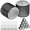 QWORK® 12 Jumbo Rollers autoadesivi da 64mm con 12 clip in acciaio inox per volume senza calore, XXL bigodini per capelli lunghi, frangia e onde