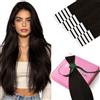 YoungSee Extension adesive in capelli veri, marrone scuro, capelli veri e propri, 40 cm, 50 g