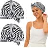 KSBBHDS 2 Pezzi Di Cuffie Da Doccia A Strisce Bianche E Nere, Elastiche E Impermeabili, Ad Asciugatura Rapida E Traspiranti, Adatte Per Il Bagno E La Protezione Dei Capelli Durante Il Sonno.
