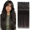 S-noilite Extension Capelli Veri Clip, One Piece Naturali Extension Capelli Veri, Estensioni Dei Capello Umani Clip, 5 Clips Hair Extensions, 30cm 40g Nero Naturale Estensione per Capello Umani #1B