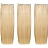 She Professionals Extension Clip Capelli Veri Kit 3 Fasce Lunghe 50/55 cm Peso 45 gr. She (33:Castano Chiaro Mogano)