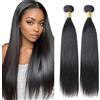 Lakaisa Straight Human Hair Bundles Capelli Naturali Umani Donna Sew in Natural Black Extensions 2 Bundles Minimal Smell for Woman 30 30 Pollici