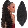 SEGO Coda di Cavallo Extension con Clip Pinza 60cm Capelli Ricci Ponytail Extensions Parrucchino Fascia Uncia Posticci Donna 165g - Nero Naturale