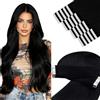 YoungSee Extension Capelli Veri Biadesivo Nero 60 cm 20pcs Extension Biadesive Capelli Veri Lisci Remy Extensions Adesive Extensions Adesive Umani Tape in Hair 50g #1