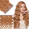 SEGOHAIR Extension con clip in capelli veri, 6 pezzi, clip singola, extension, capelli ricci, naturali, per donne e donne, rosso chiaro, 30,30 cm, 33 g