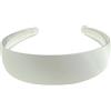 Glamour Girlz Fascia larga piatta molto resistente, 4 cm, semplice, in raso, per modisteria fai da te, accessorio per capelli lungo e spesso, accessorio per capelli da donna (argento)