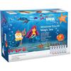 KREUL Window Magic Sea per Bambini, 7 x 80 ml, Set Completo di Colori Brillanti con Penna e Motivi, Bianco Neve, Arancione, Rosso Rubino, Rosa, Azzurro, Turchese, Nero, 7 Pens a 29 ml, 42940