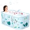 TECKZOON Vasca da Bagno Portatile, Vasca da Bagno Pieghevole per Adulti con Cuscini per Interni ed Esterni, Doccia Idromassaggio SPA, 120 x 55 x 50 cm (Azzurro)