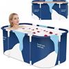 SOONHUA Vasca da bagno pieghevole portatile per adulti e vasca idromassaggio autoportante con cuscini per interni ed esterni Hot SPA Ice Bath, 140 x 60 x 50 cm