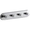 Gedy Appendiabiti da parete multiplo cromato, Misure e peso: 4X20X3,1 CM & 0,18 KG, Appendi asciugamani bagno realizzato in acciaio inox, Design R&S, Taglia Unica