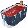 Spalivivre Vasca da bagno portatile 140 cm x 60 cm x 55 cm, vasca pieghevole per adulti, vasca spa per bagno e cabina doccia