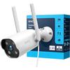 GNCC GT1Pro Telecamera WiFi Esterno 2K Fissa, Videocamera Sorveglianza IP65