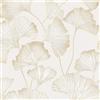 Douthfolle Carta da parati autoadesiva, motivo ginkgo beige con linee oro chiaro, pellicola adesiva spessa rimovibile 44x500CM per rinnovo pareti