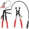 Peevisap 2 Pezzi Pinza per Fascette, Pinza Fascette Metalliche, Fascette Stringitubo, Set Pinze, Strumenti di Riparazione per Autoveicoli, Rosso