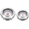 PATIKIL Olio Mirino Vetro 2pz 3/4 1 Maschio Filettato Lega Olio Liquido Livello Indicatore Olio Indicatore per Pompa Aria Compressore Raccordi