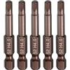 QUARKZMAN 5Pz Punte Cacciavite Piatta Esagonale H4.0 (4mm) con Punta Magnetiche Gambo Esagonale 1/4 Lunga 50mm (2) Inserti per Avvitatore Metrico Acciaio S2 Chiave Bussola, Tonalità Rame